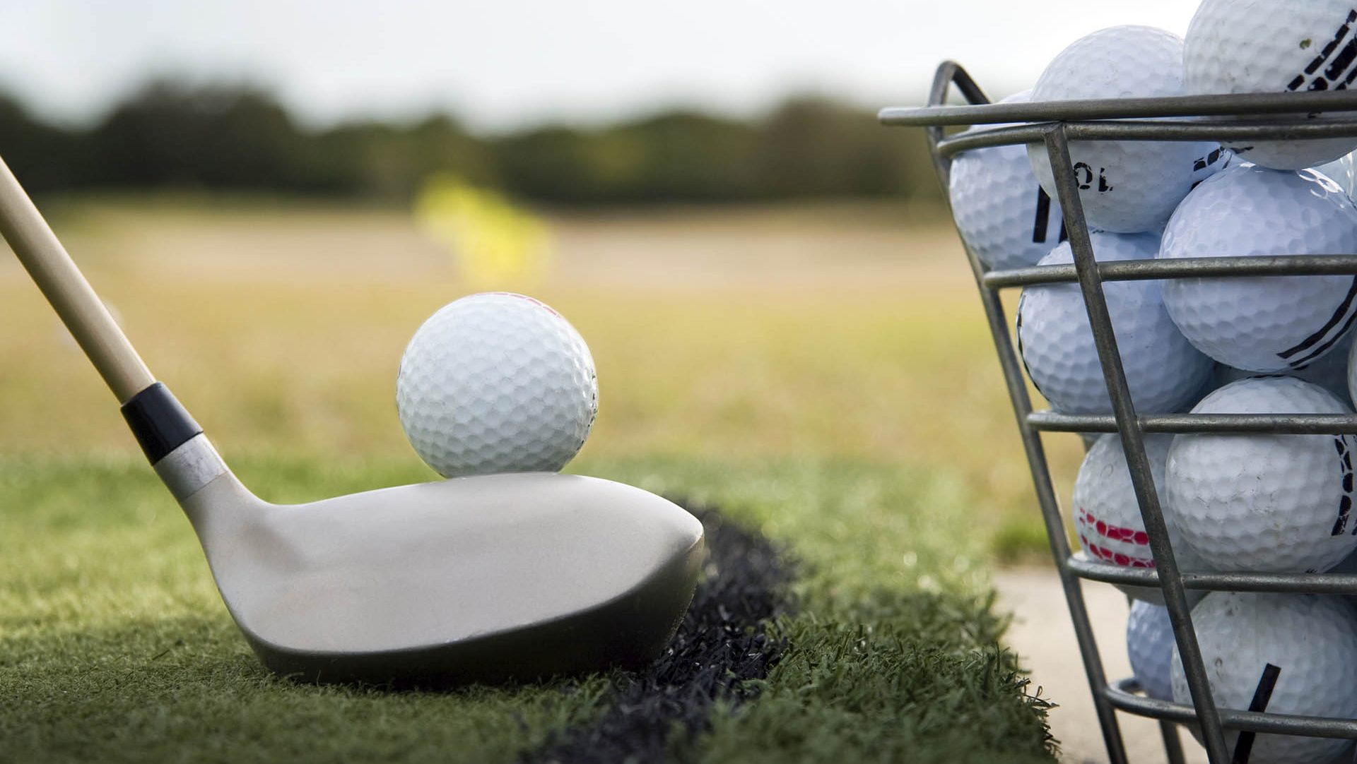 golfer practicing at the range