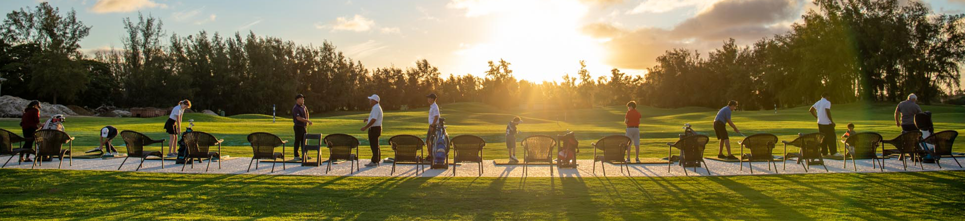 view of range at sunset